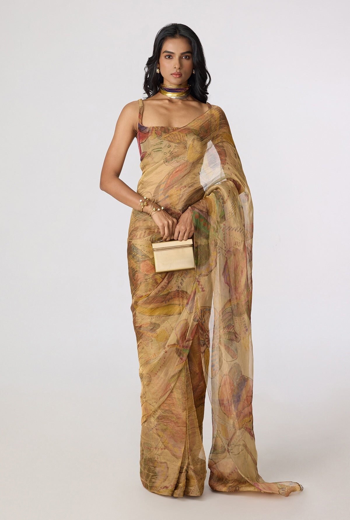 Agatha gold sari with Malaika blouse
