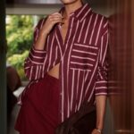 Nina Button Up Shirt - Merlow Stripe