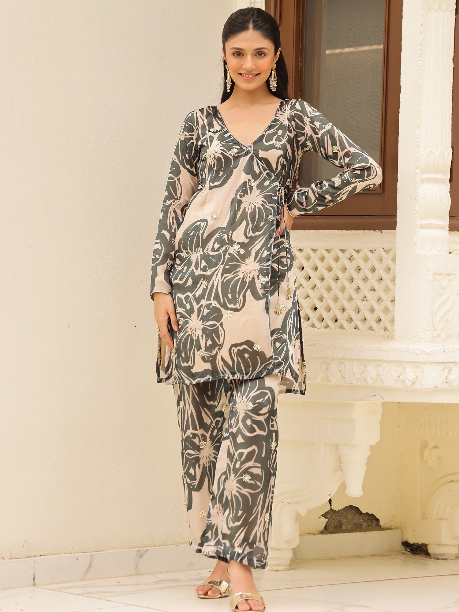 Black Printed Kurta Set