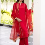 Peacock Red Kurta Set