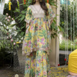 Yellow Kaftan Printed Set