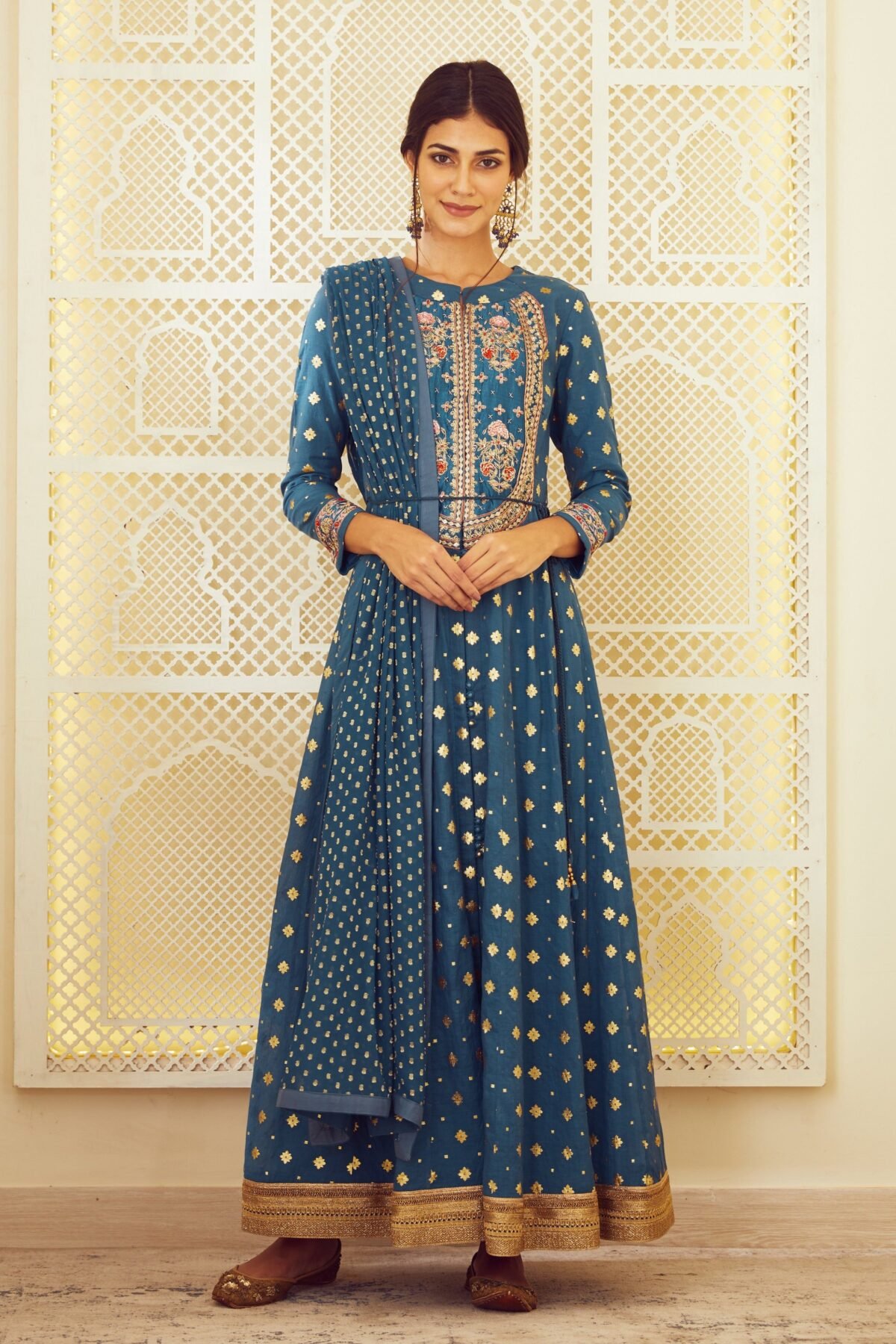 Teal Blue Anarkali Set