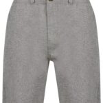 Hertzel Tailored Fit Premium Linen Cotton Blend Chino Shorts in Grey