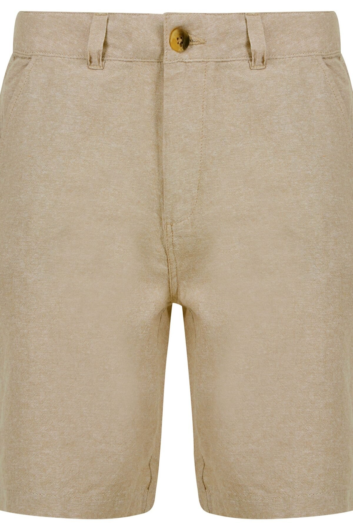 Hertzel Tailored Fit Premium Linen Cotton Blend Chino Shorts in Nomad Sand