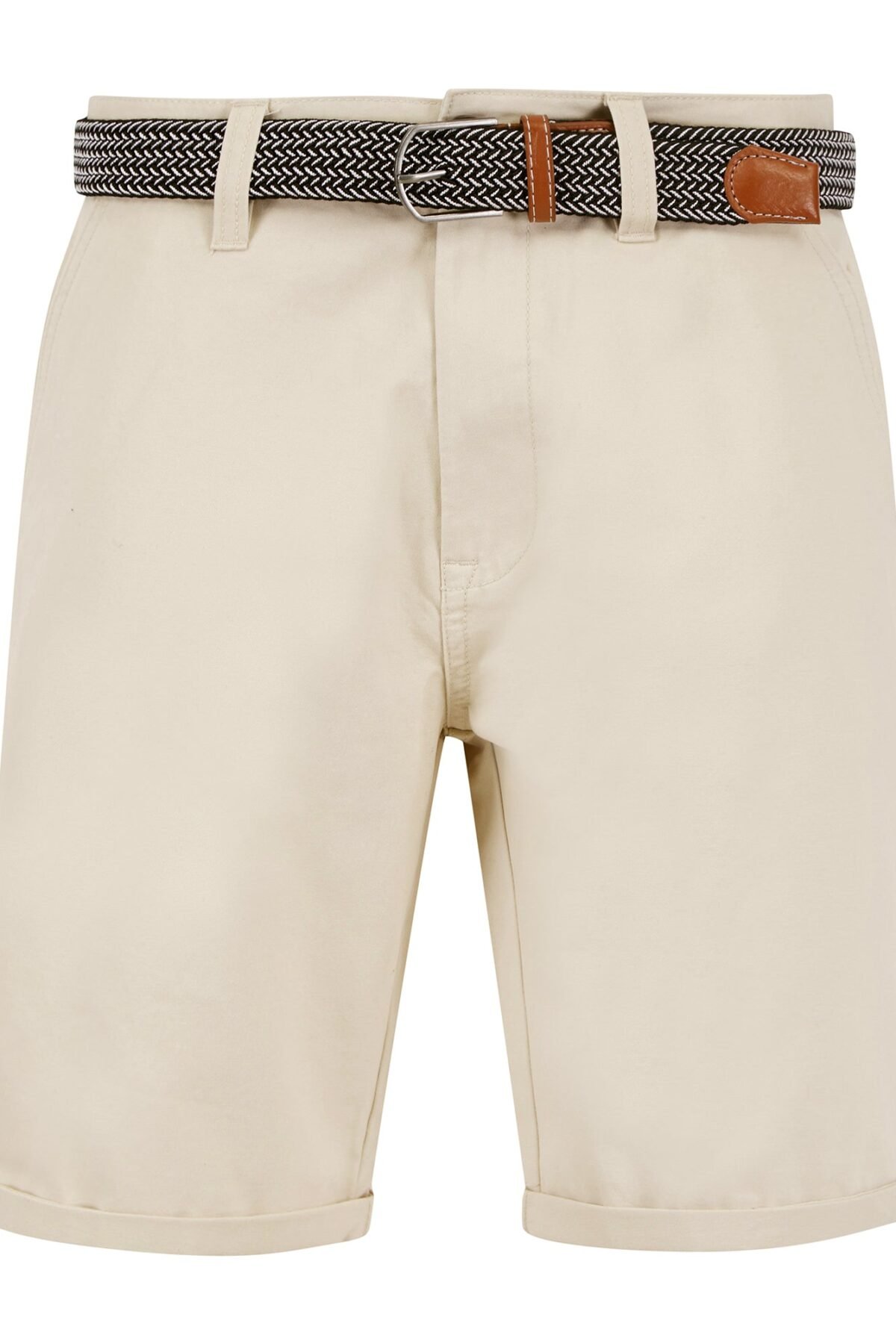 Sheringham Cotton Twill Chino Shorts With Woven Belt in French Oak