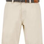 Sheringham Cotton Twill Chino Shorts With Woven Belt in French Oak
