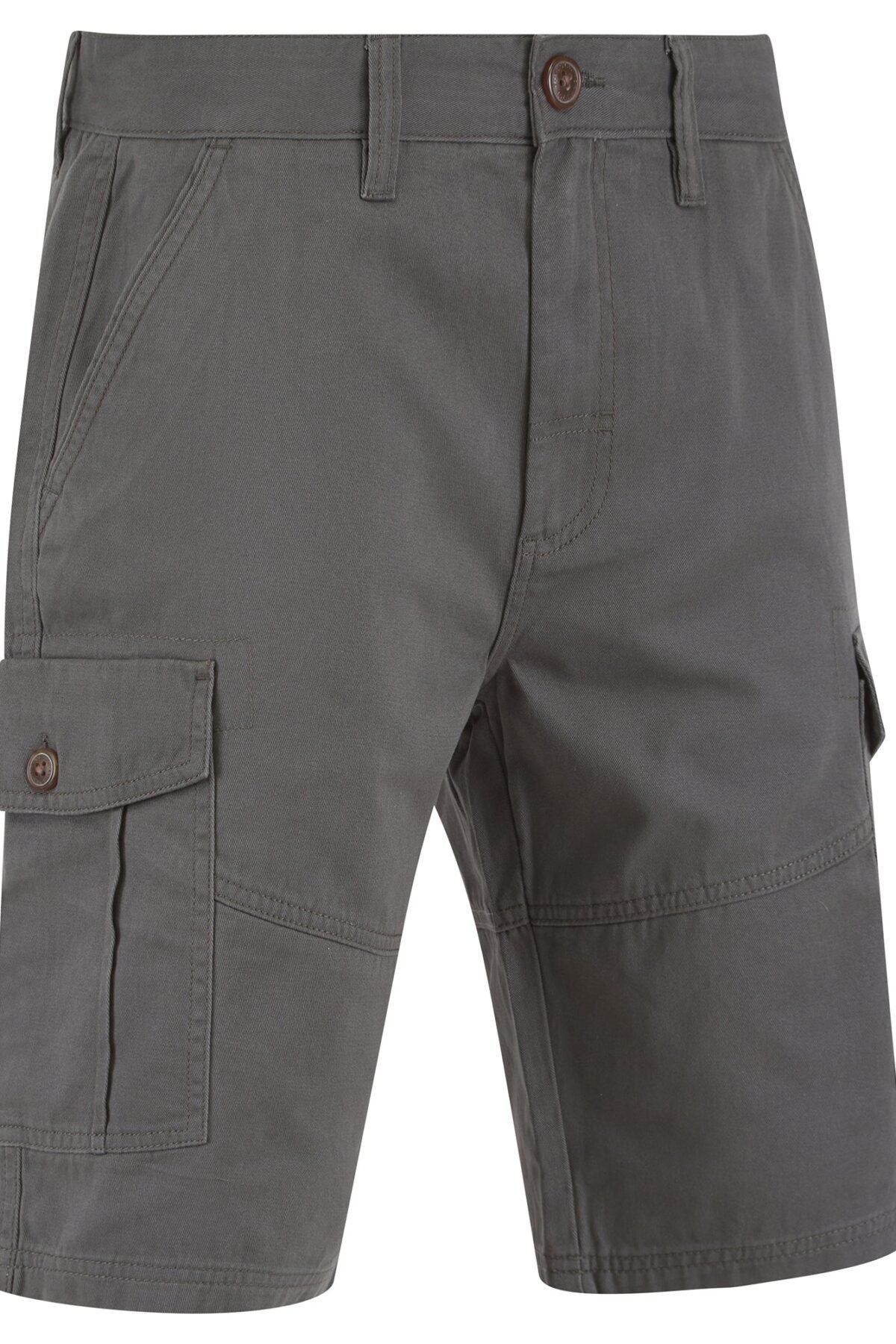 Marini Cotton Twill Cargo Shorts in Asphalt Grey