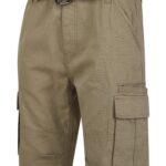 Positano Ripstop Cotton Cargo Shorts with Belt in Stone
