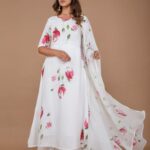 White Hand Painted Kurta Set