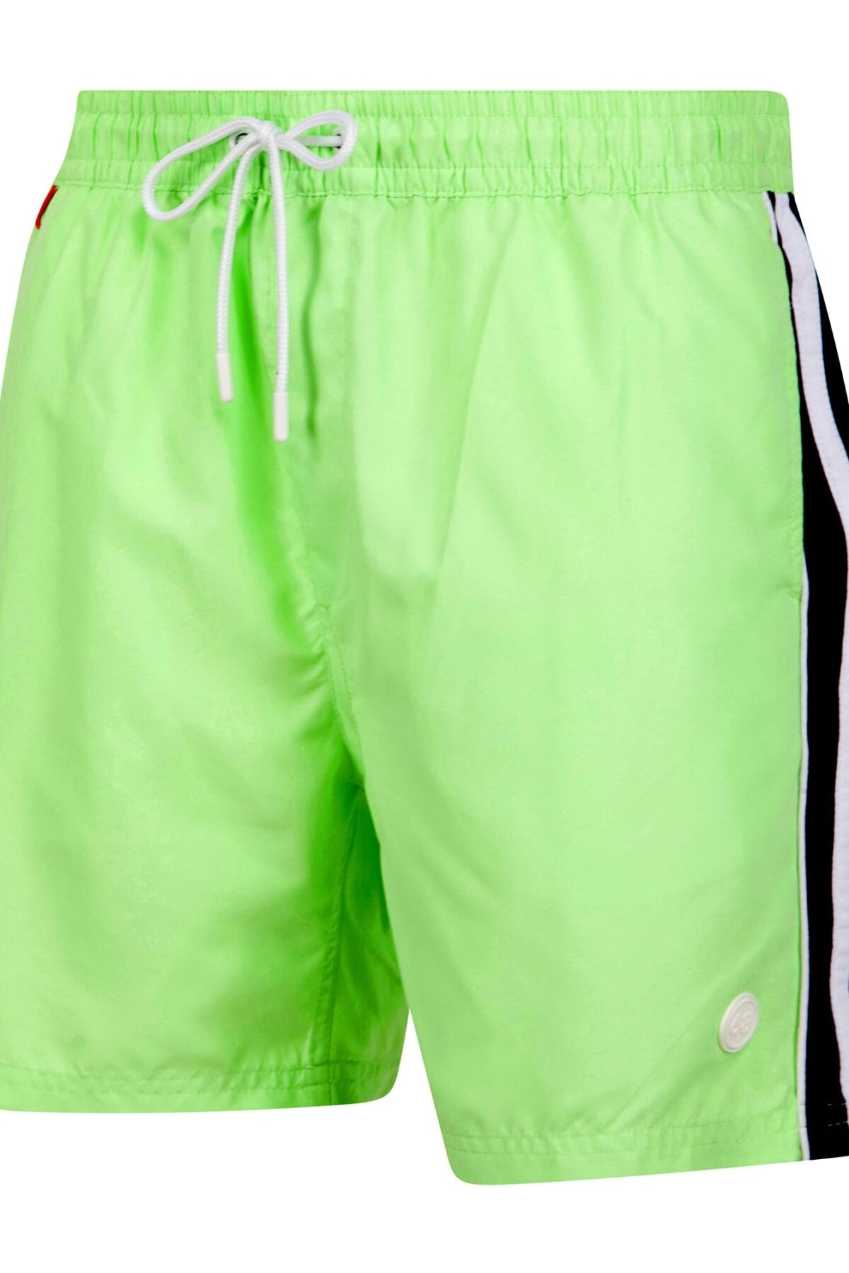 Lamia Twill Microfibre Swim Shorts with Side Stripes In Patina Green