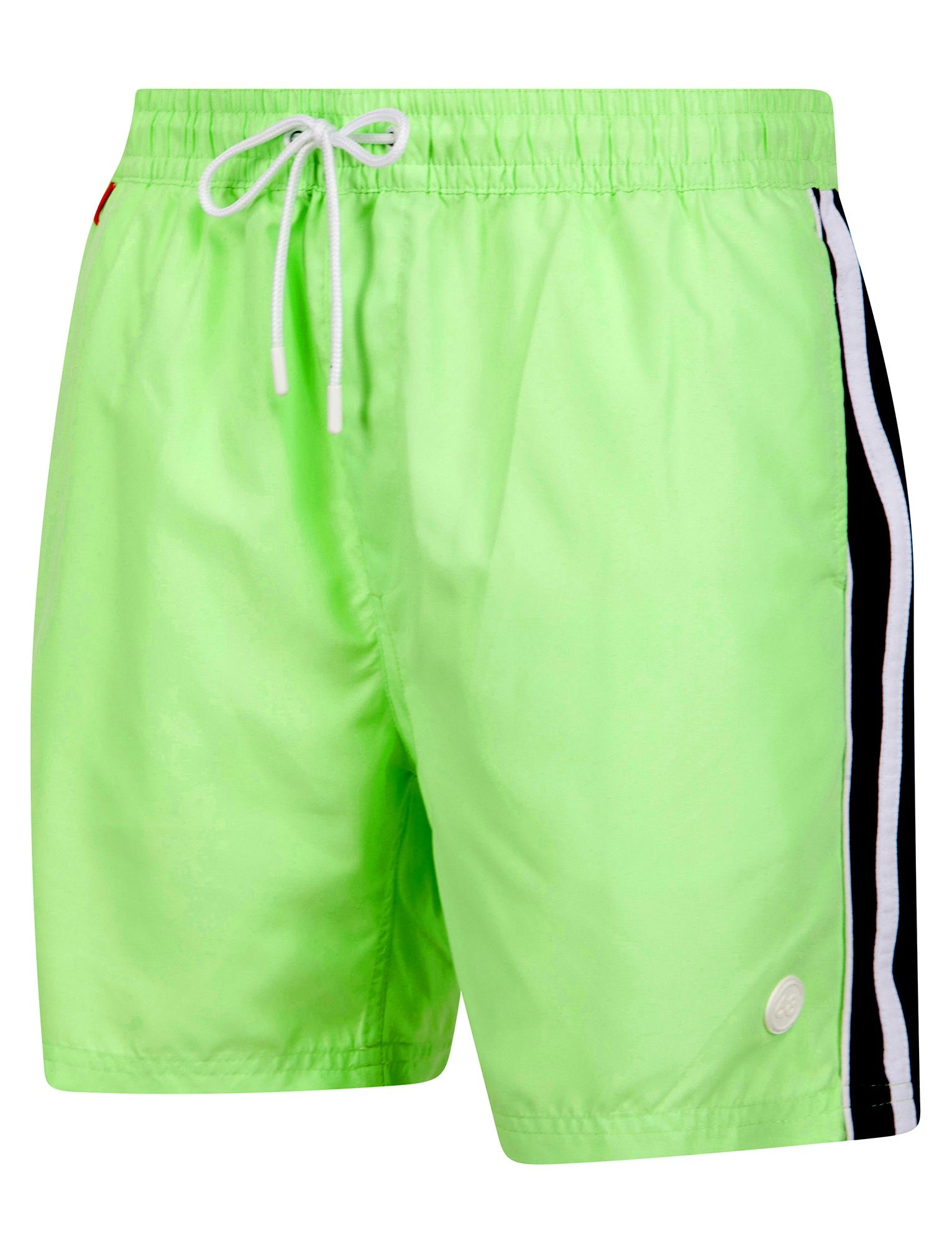Lamia Twill Microfibre Swim Shorts with Side Stripes In Patina Green