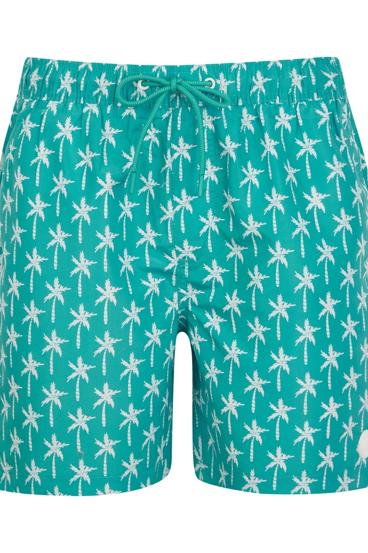 Tanix Tropical Print Microfibre Swim Shorts with Mesh Lining in Baltic Turq