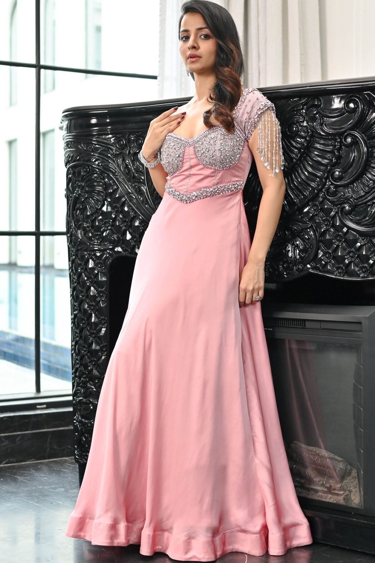 Crystal Couture Pink Long Ball Gown
