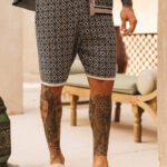 Terazzo Knit Shorts in Taupe
