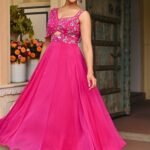 Pink Chiffon Handwork Gown