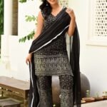 Black Embroidered Kurta Pant Set