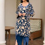Blue Velvet Kurta Set