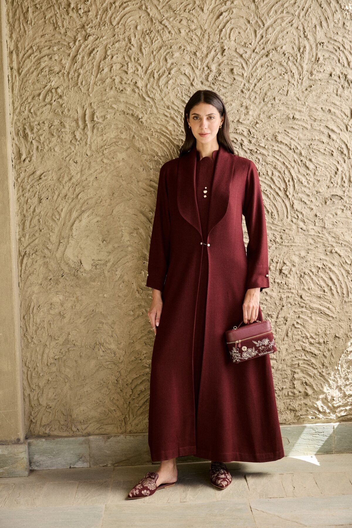 Aira Woollen Dress and Barot Woollen Overlay