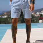 Salerno Slim Stretch Short in Blue