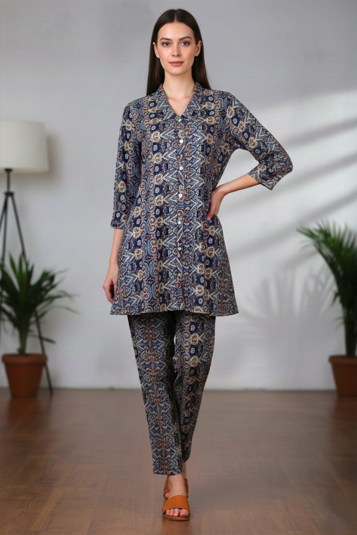 Multicolor Pure Cotton Co-ord Set