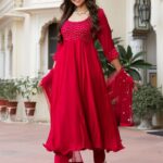 Pink Silk Anarkali Set