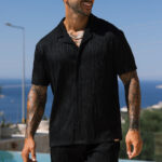 Relaxed Fit Wave Shirt in Black
