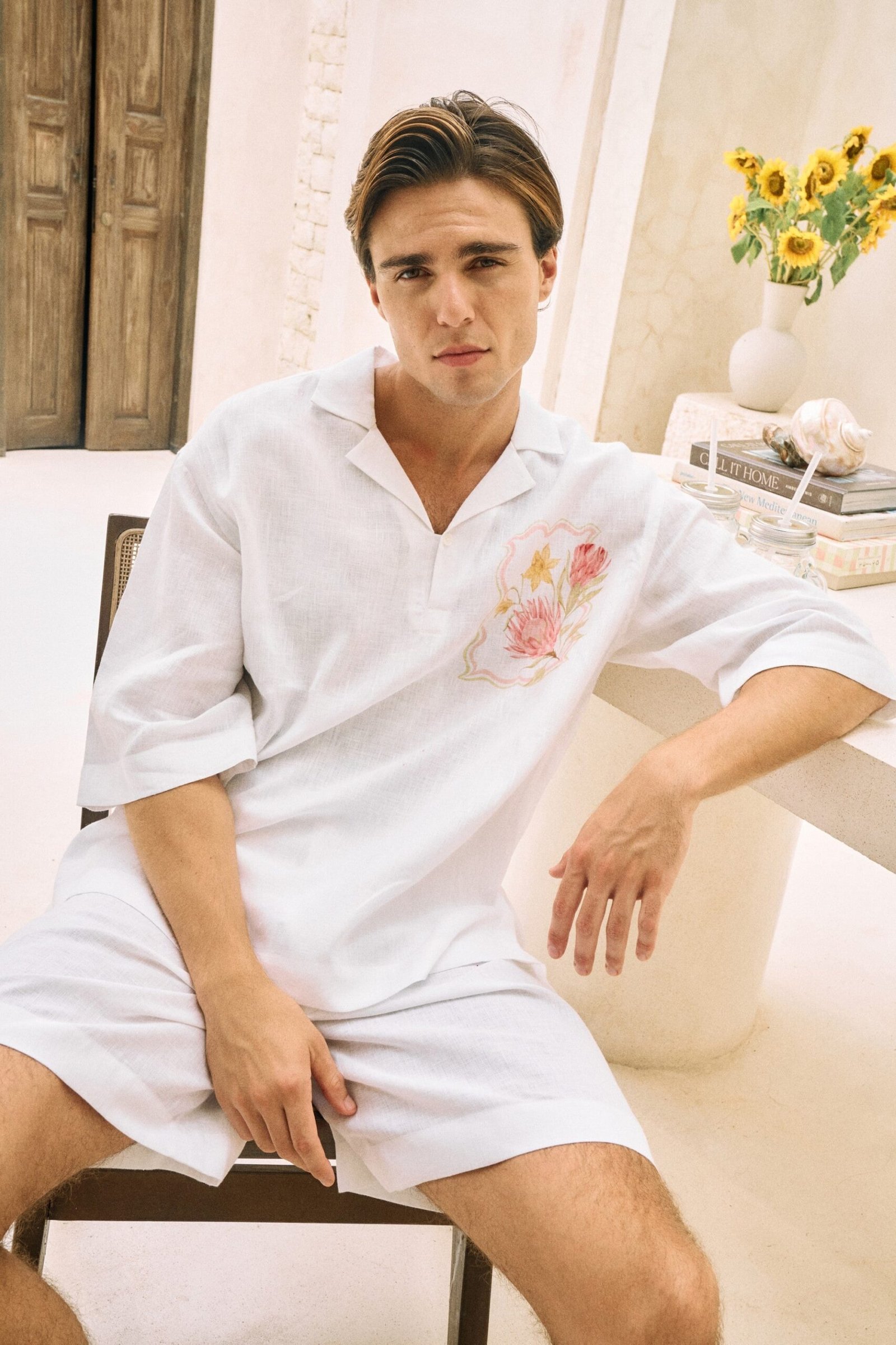 The Postcard Front Print Shirt and The At Ease Shorts