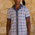 Cabo Slim Knit Shirt in Blue
