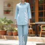 Easy Breezy Blue Linen Cotton Co-ord Set
