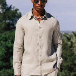 Nammos Pure Linen Tailored Shirt in Beige