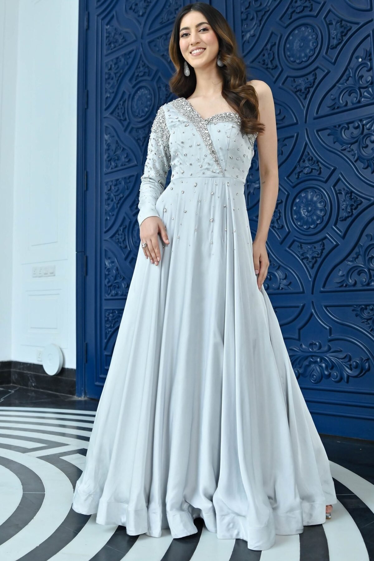 Crystal Couture Silver long gown