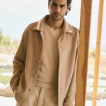 Valley Button Print Overshirt and Merino Wool Blend New Trousers