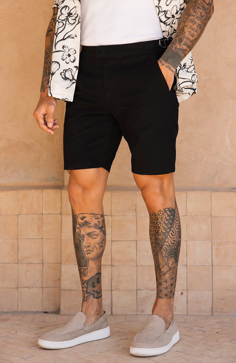 Beaufort Stretch Chino Shorts in Black