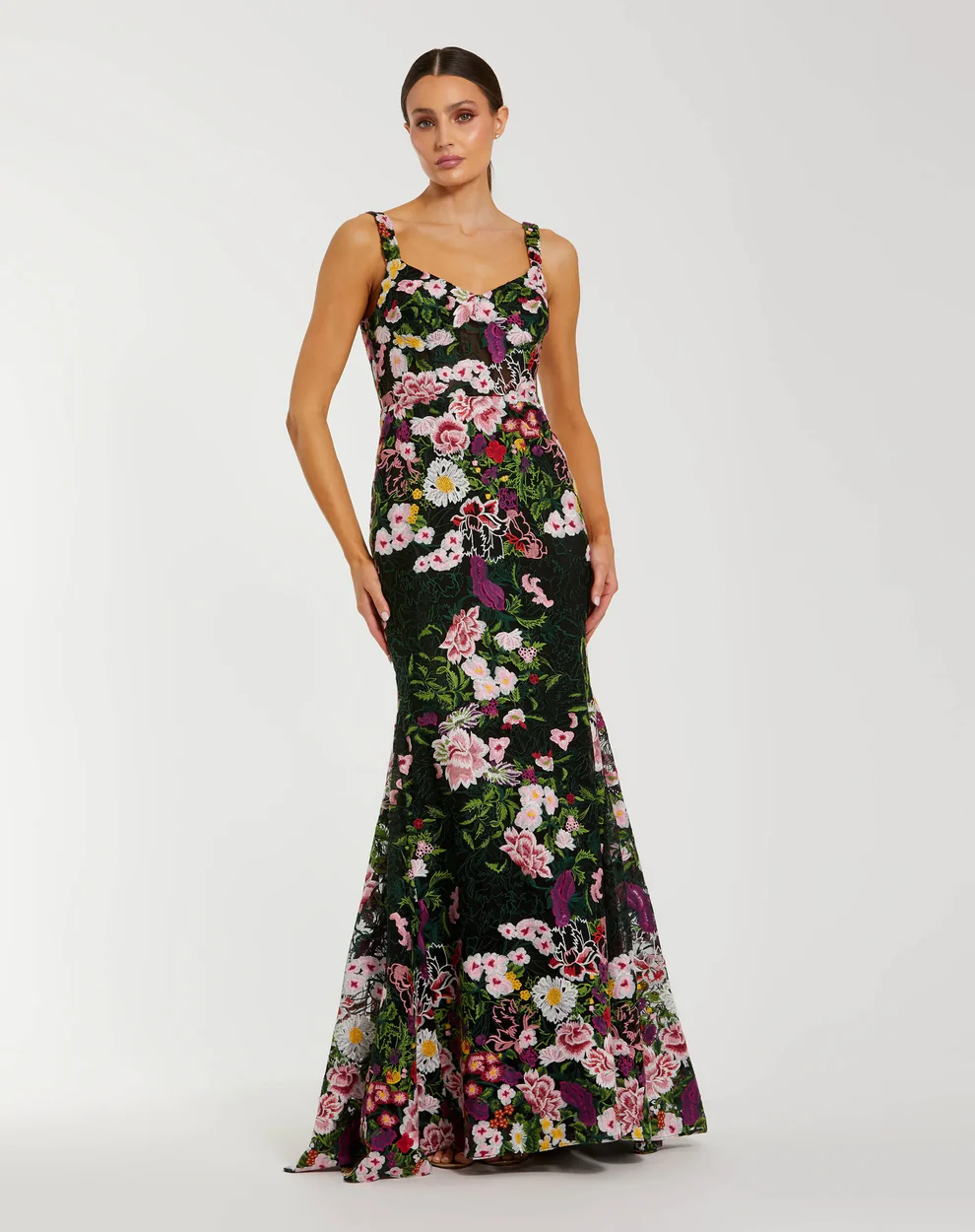 Floral Embroidered Mermaid Gown