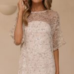 Zanthe Sequin Mini Dress - Beige