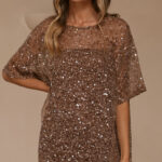 Zanthe Sequin Mini Dress - Mocha