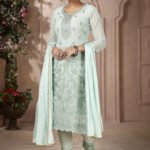 Shaliza Mint Green Georgette Salwar Suit with Heavy Embroidery
