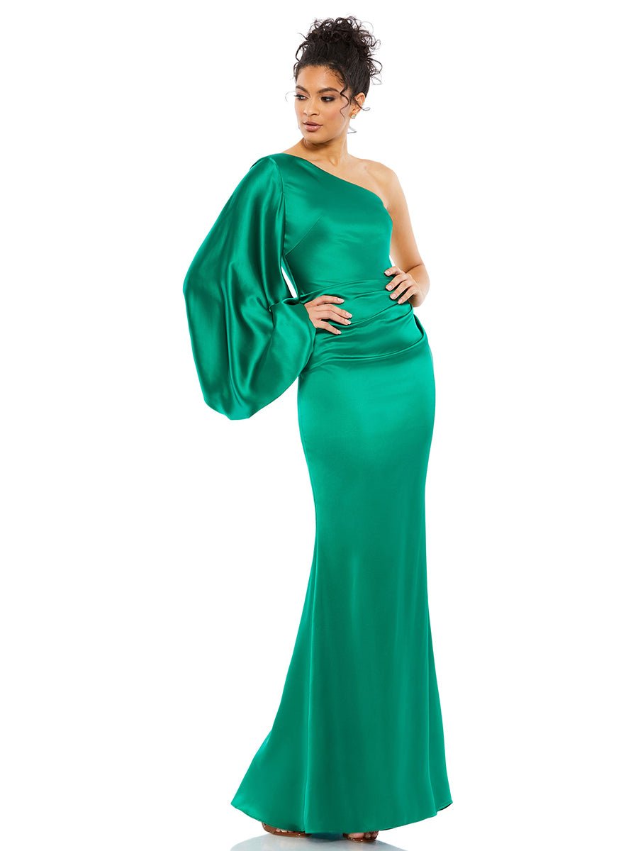 Satin Puff Sleeve Gown