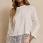 Alina Lace Trim Top - White