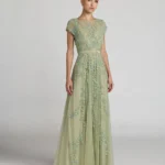 Embellished Cap Sleeve Gown