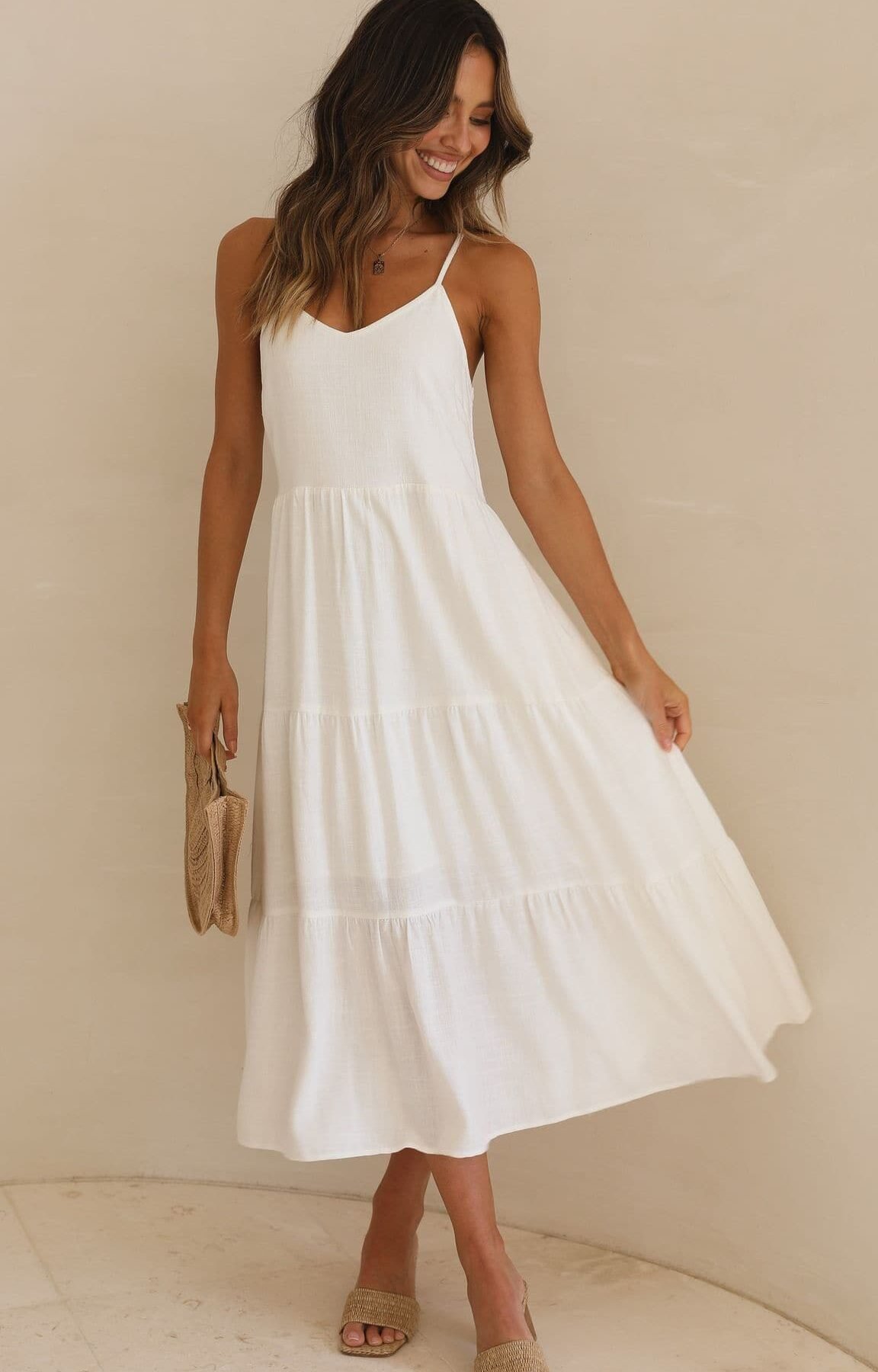 Zoey Midi Dress - White