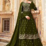 Dark Green Designer Georgette Salwar kameez
