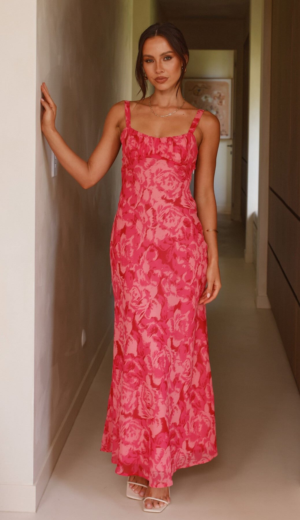 Margo Midi Dress - Pink Floral
