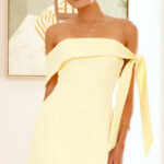 Halen Off Shoulder Mini Dress - Lemon