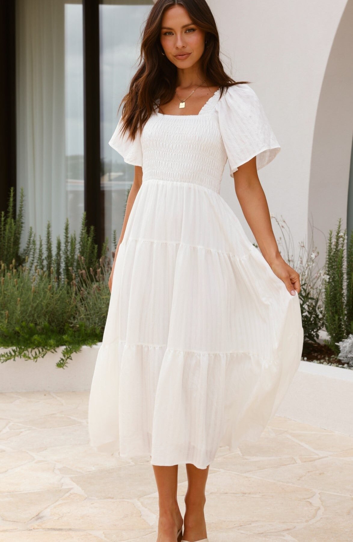 Lainey Midi Dress - White