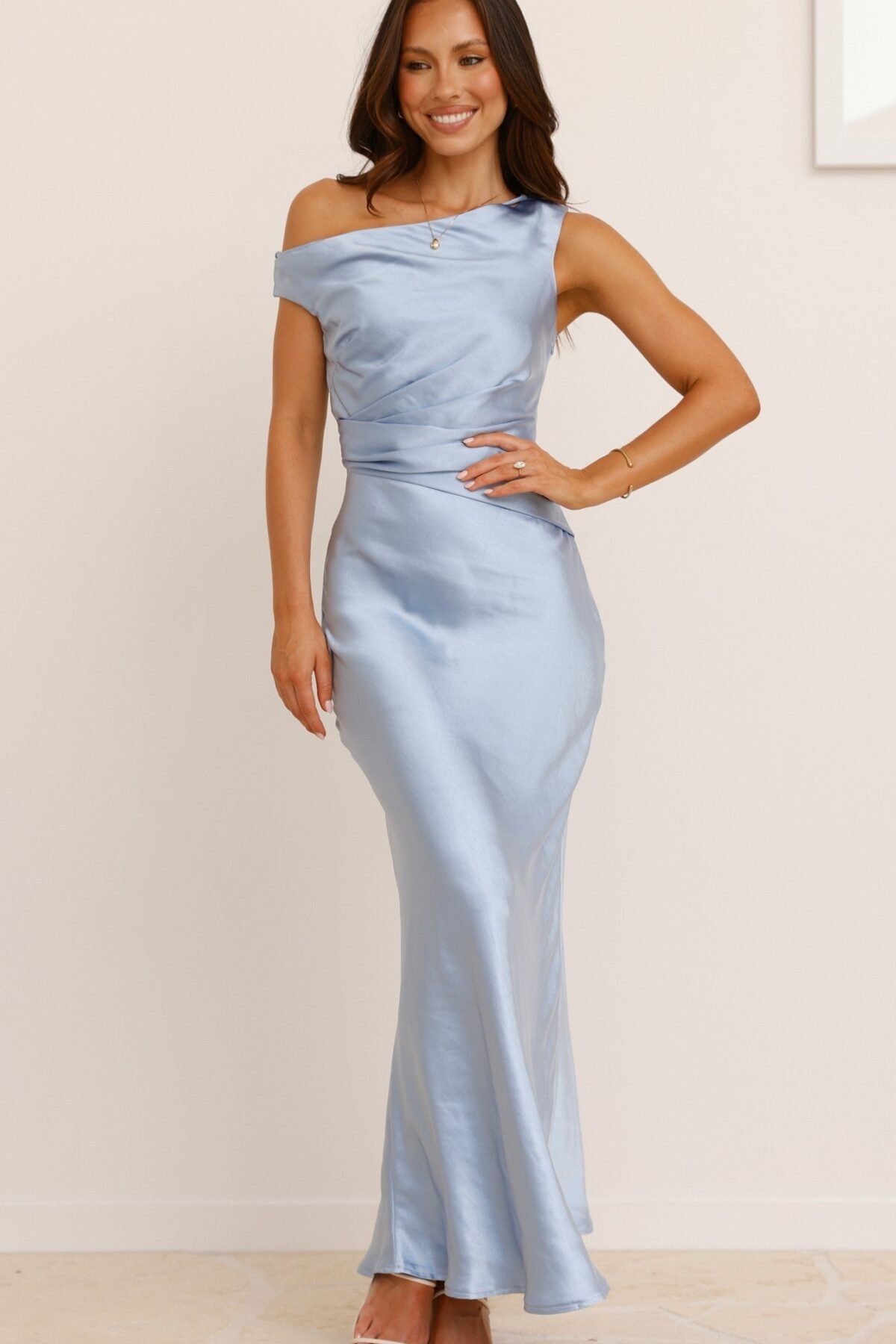 Auria Off Shoulder Maxi Dress - Blue