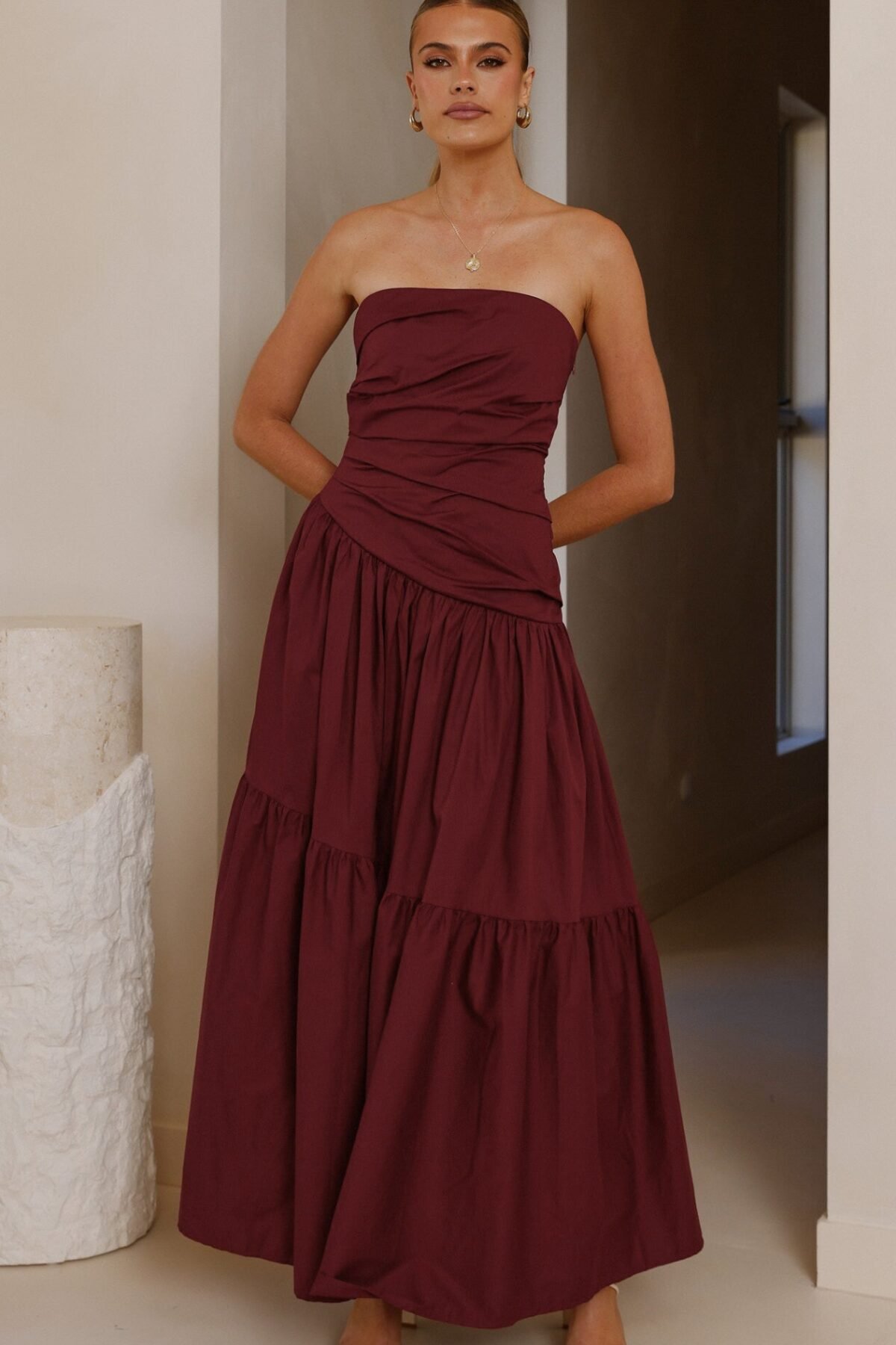 Lola Maxi Dress - Burgundy