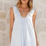 Vanessa Oversized Mini Dress - Blue
