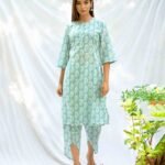 Pastel Blue Dhoti Set