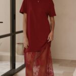 Adora T-Shirt Maxi Dress - Wine